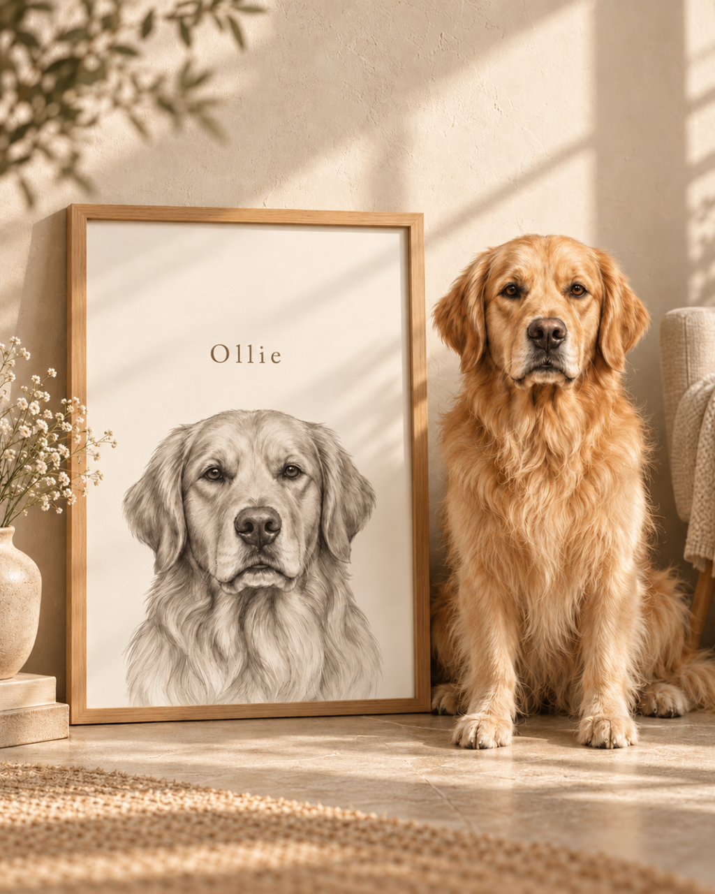 The Classic - Framed Custom Pet Portrait