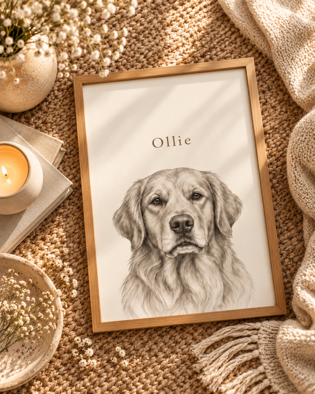 The Classic - Framed Custom Pet Portrait