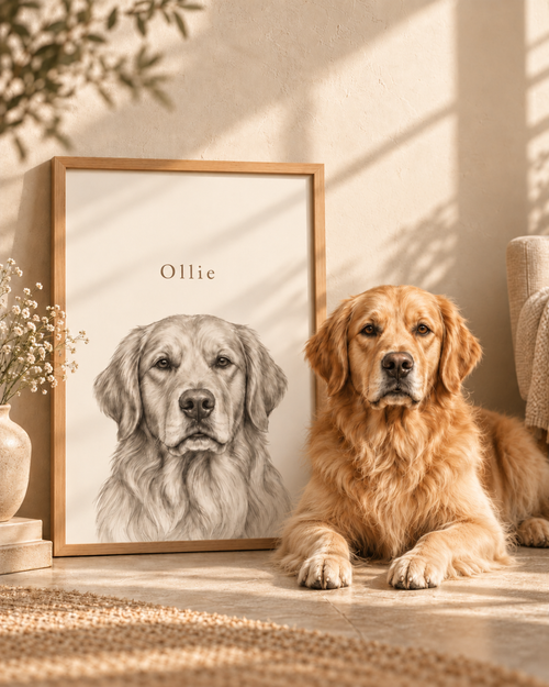 The Classic - Framed Custom Pet Portrait
