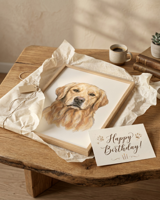 Framed Custom Pet Portrait