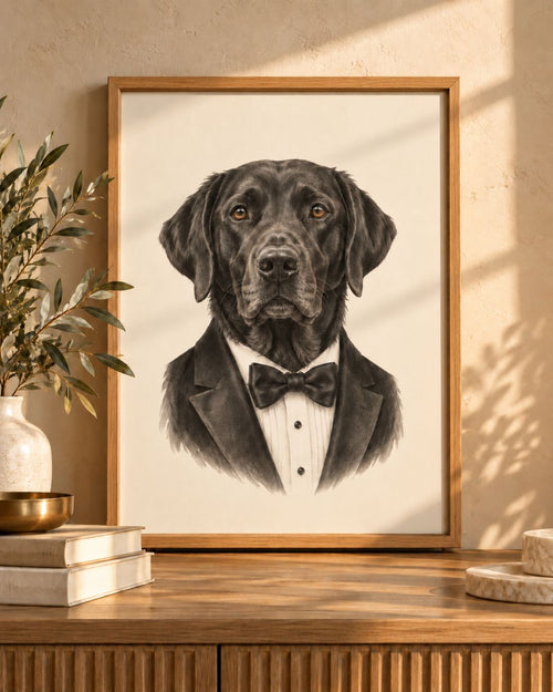 Black Tie Custom Pet Portrait